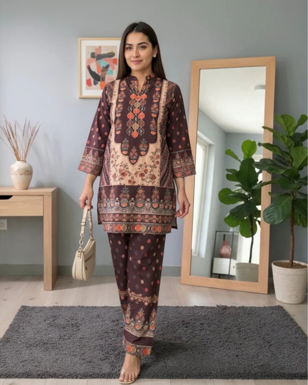 Kashmiri Signature Kani Women’s Cord Set- Elegant Heritage