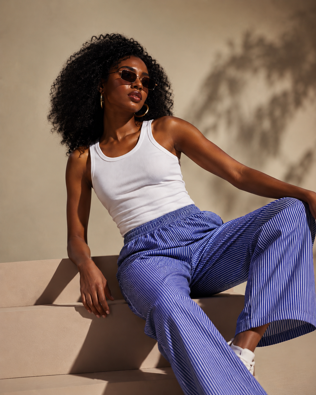 Azure Stripe Pajama Pants