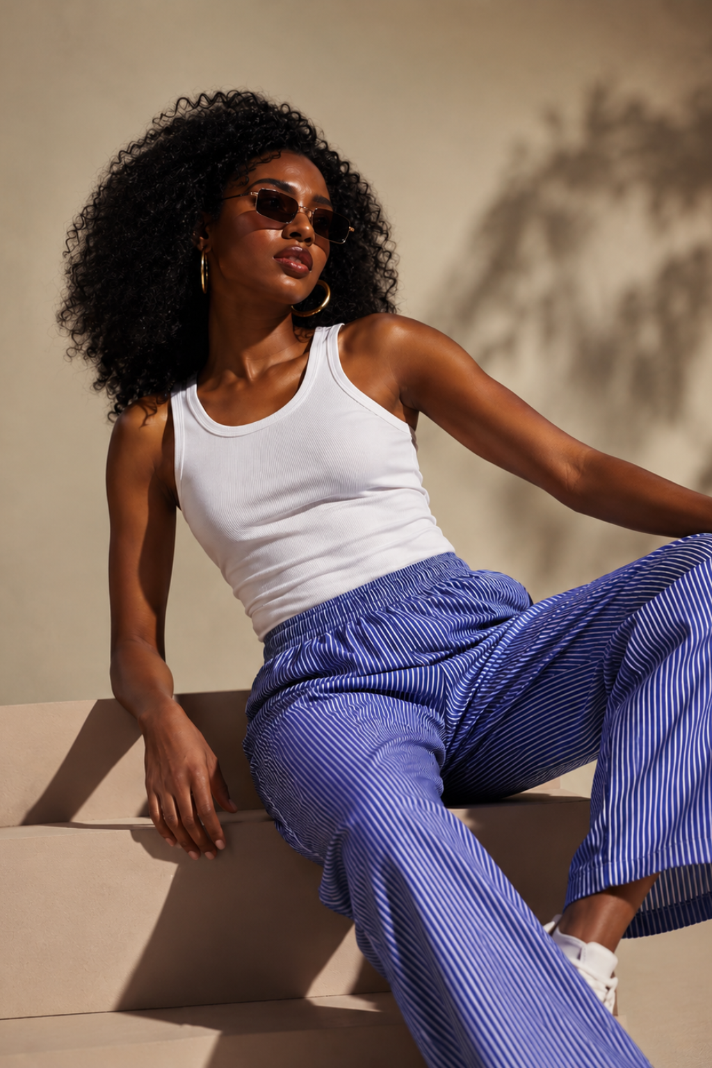Azure Stripe Pajama Pants